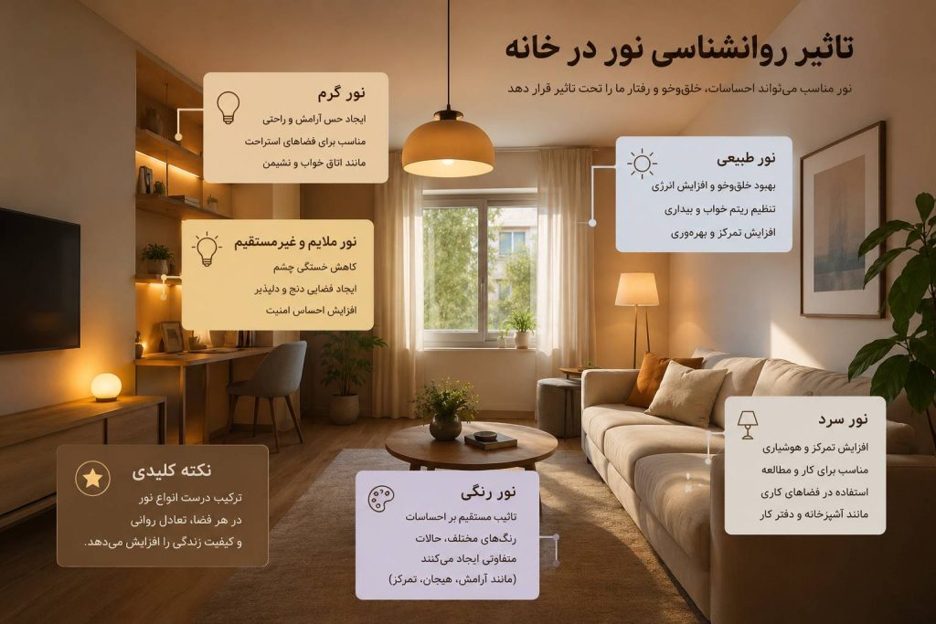  تاثیر روانشناسی نور در خانه