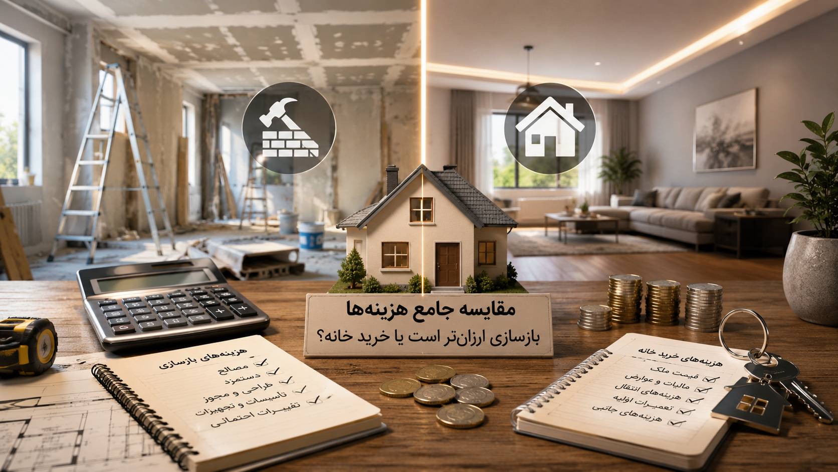  مقایسه جامع هزینه‌ها؛ بازسازی ارزان‌تر است یا خرید خانه؟