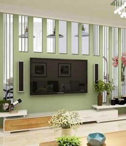 آینه کاری دیوار پشت تلویزیون