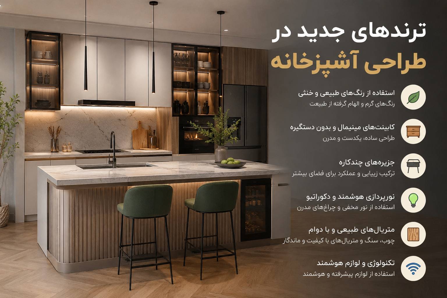 ترندهای جدید در طراحی آشپزخانه