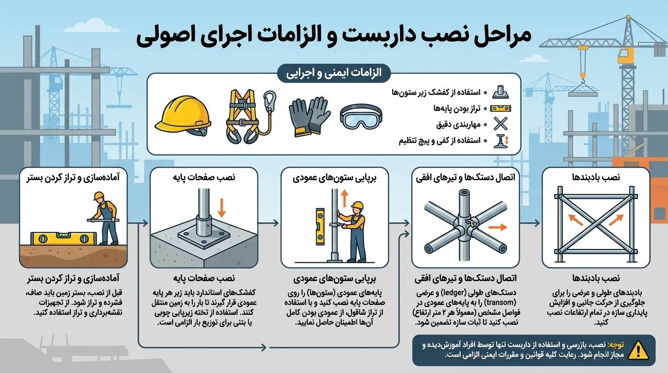 مراحل نصب داربست